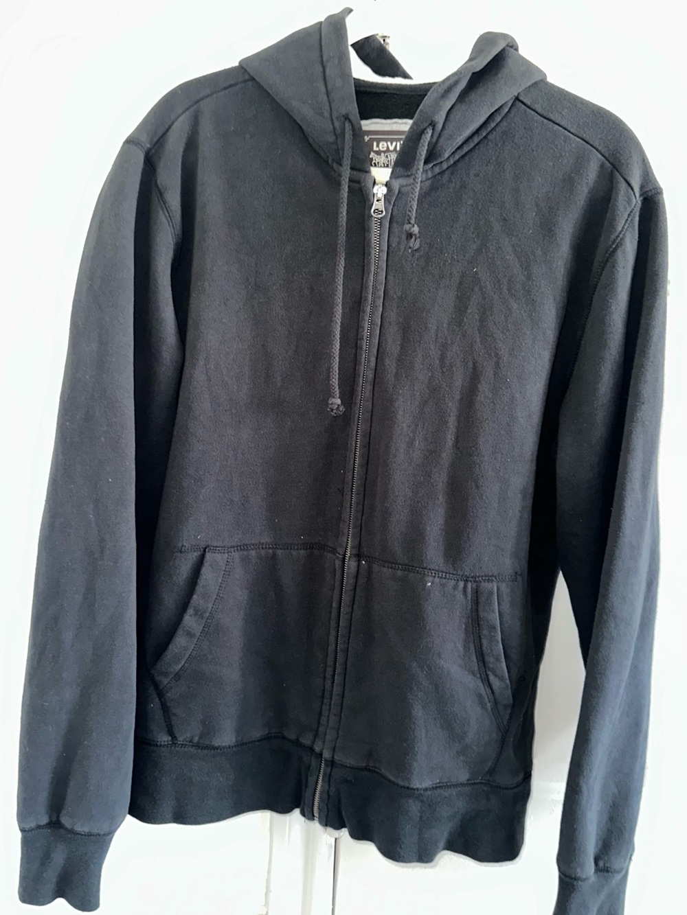 Levi's Men's Black Full-Zip Hooded Sweater